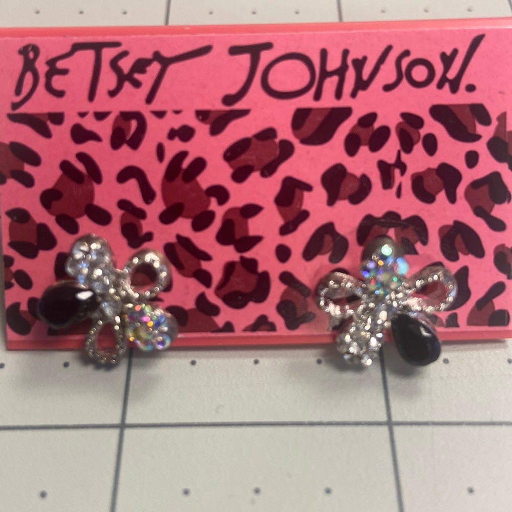 Rhinestone Flower Betsey Johnson Earrings #75